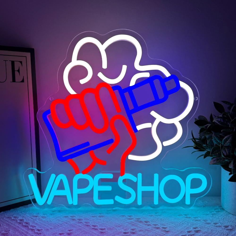 Vaping Store - Neonreclame voor een vape-winkel, elektronische sigaretten,